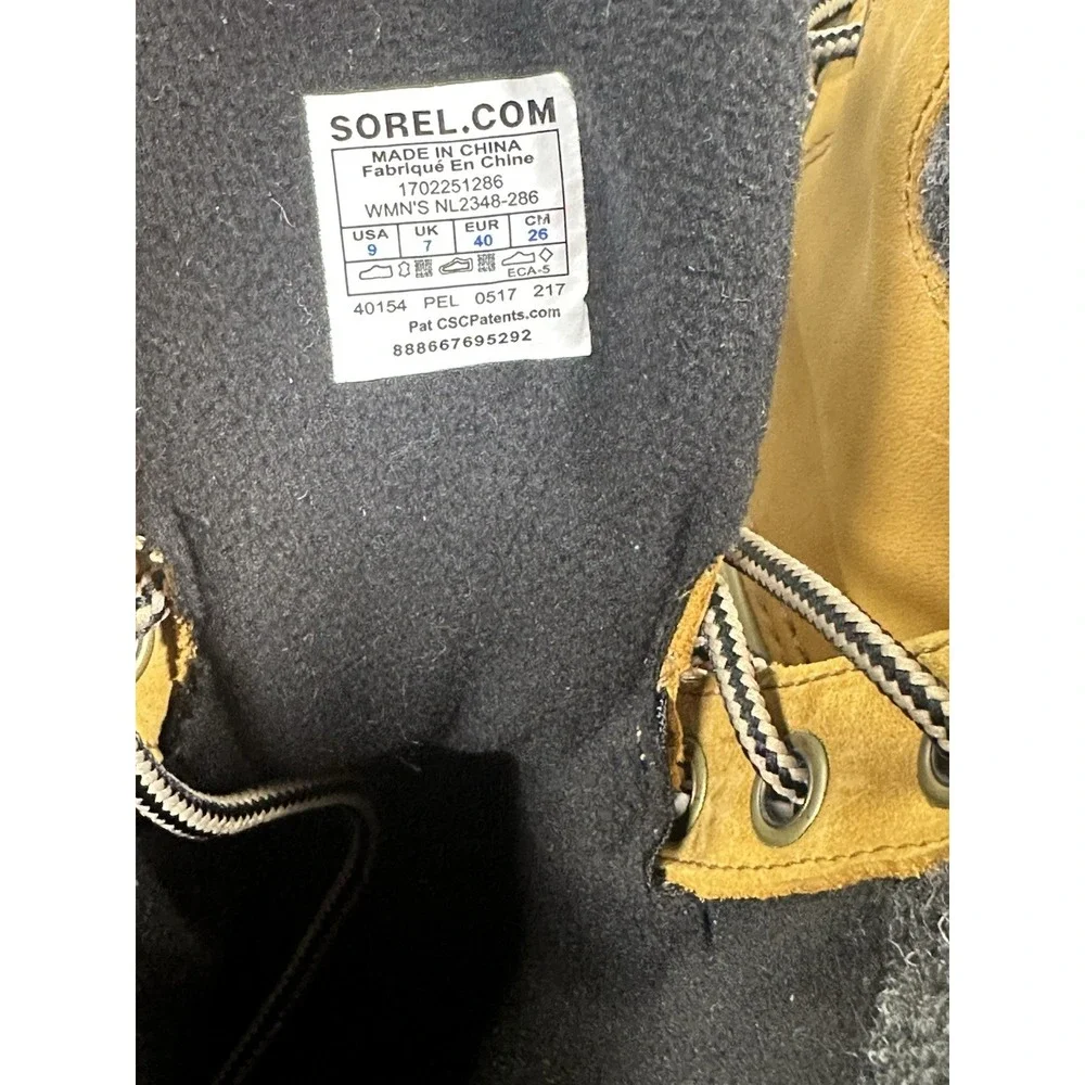 Sorel Slimpack Lace II Leather Women's Size‎ 9 Tan-Black Snow Boots (NL2348-286)